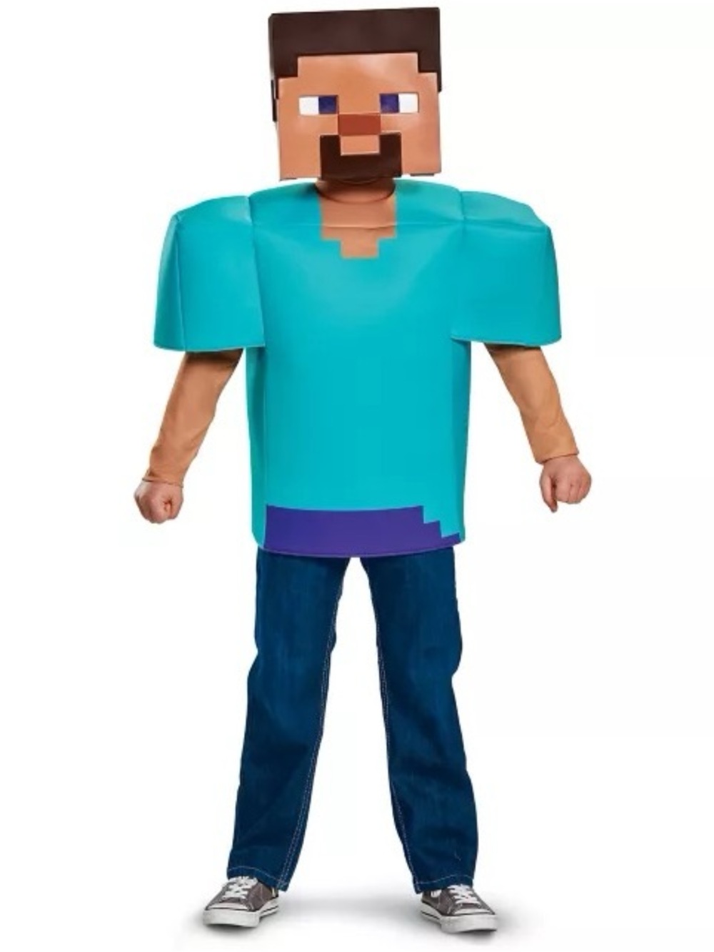 Spirit Kids Teal Pixel Character Halloween Costume with Purple Trim
